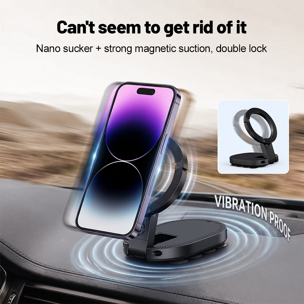 Magnetic Charging Cable - 360° Rotation 3‑In‑1 Suction Cup Magnetic