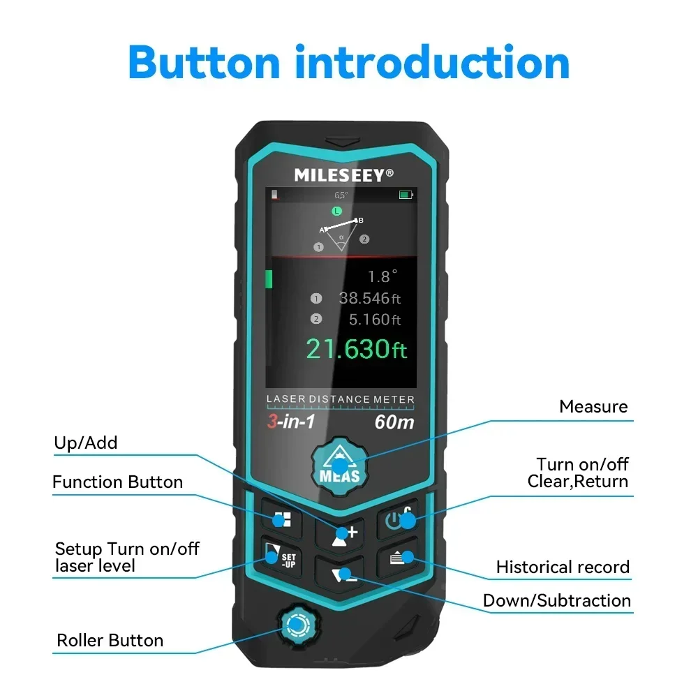 Mileseey R2B 60M USB Charging  - Laser Distance Measure 评论和价格